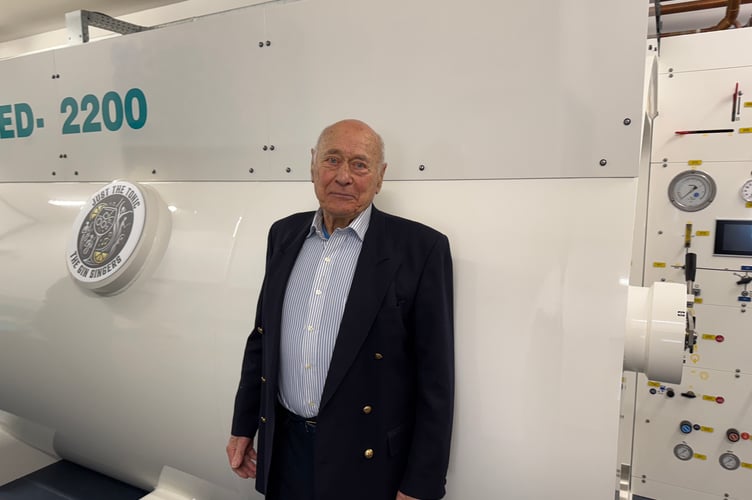 Ivan Soulsbury has donated £300,000 to the Hyperbaric Oxygen Therapy (HBOT) facility. The chamber is now named after his late wife Elizabeth, in recognition of their generous support