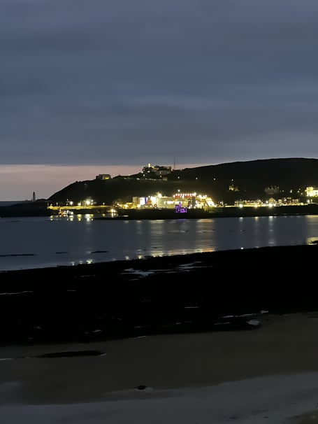 The Manxman appears to have run aground in Douglas Harbour