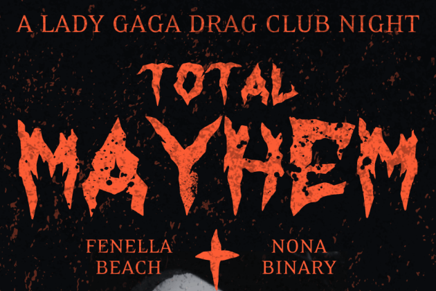 The poster for the Total Mayhem event on Friday, March 14
