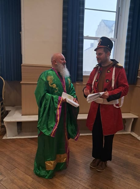 The Port St Mary Cabaret Party rehearsing for the Wizard of Oz