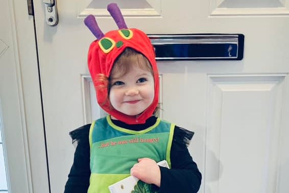 Scarlett as the very hungry caterpillar