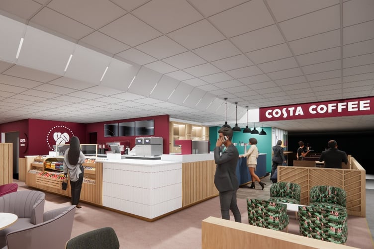 An artist's impression of the new Costa Coffee and bar area in the Isle of Man Airport (Photo: Isle of Man Airport)