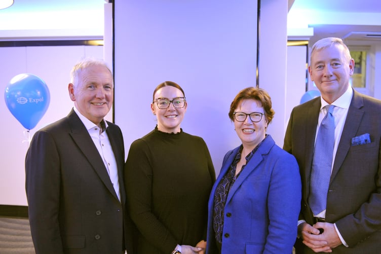 Jane Poole-Wilson MHK (third from left) with members of the Expol team (left to right:) Dave Bell, Alayne Sheffield and Rob Kinrade