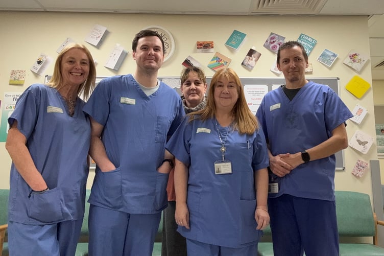 The audiology team at Noble's Hospital (left to right): Di Howe, James Dernie, Karen Vorster, Tracey Wright and Stephen Griffiths