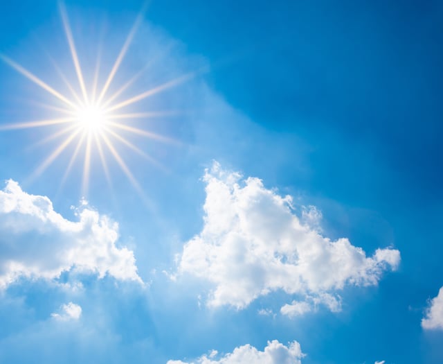 Sunny day with patchy rain tomorrow