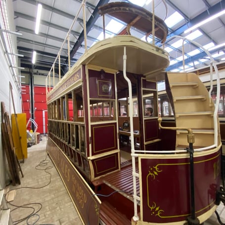 The Isle of Man’s iconic Double Decker Tram No. 18 is undergoing a major restoration