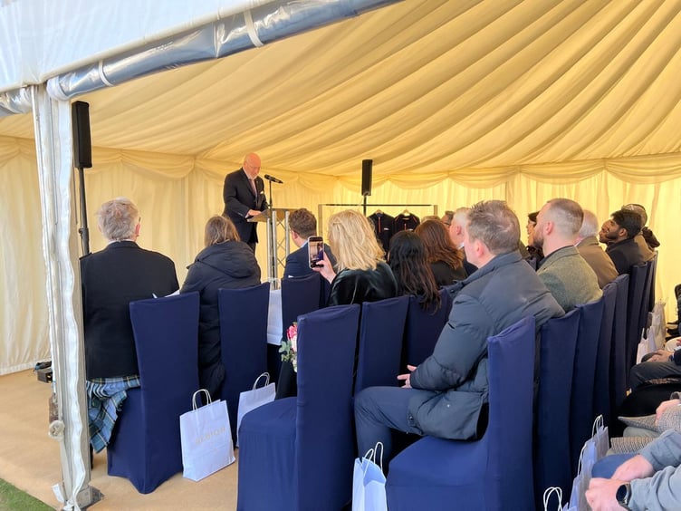 The Lieutenant Governor Sir John Lorimer provides a speech