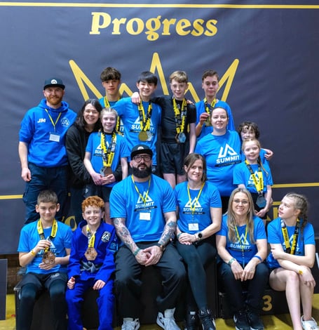 The Summit Grappling Academy junior and senior squad that enjoyed a successful trip to Manchester for Empire Grappling’s Northern Open tournament last weekend.  