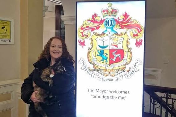 Smudge and Rachel when she visited the Mayor