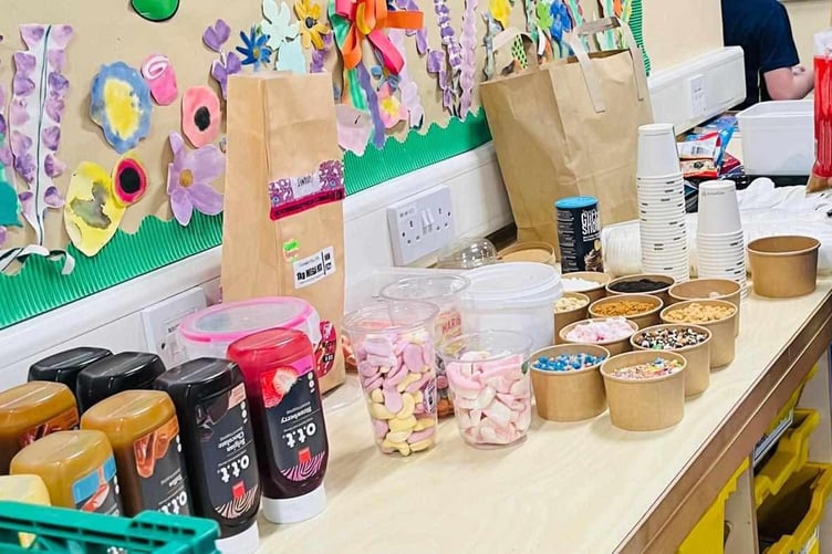 The chocolate bar making station