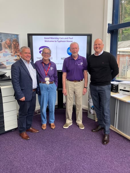 (Left to right) Cameron Mitchell (Konica Minolta), Debs Gwinnell and Geoff McCann from Typhoon House and Paul Logan from Konica Minolta