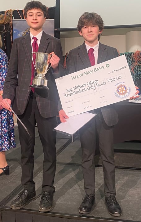 Theo Henderson and Dylan Woolnough from King William's College were crowned winners