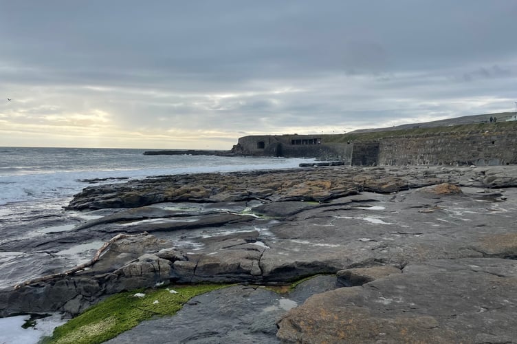 A quirky little walkway and shelter along the coast at Port St Mary
