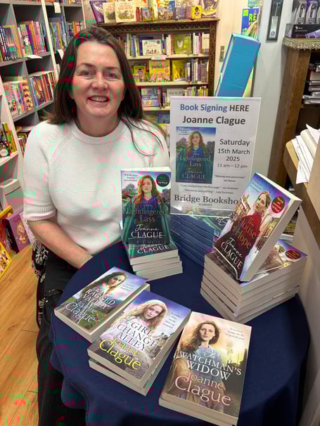 Joanne at a recent book signing event at the Bridge Bookshop in Ramsey