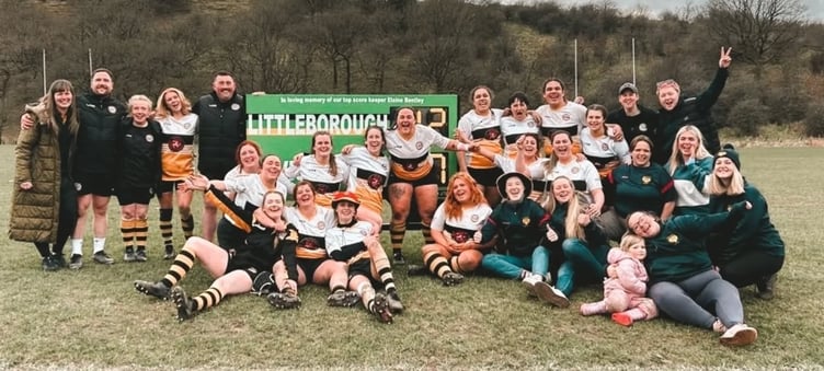 Vagabonds women's team after victory at Littleborough on Saturday (Photo: Vagabonds RUFC)