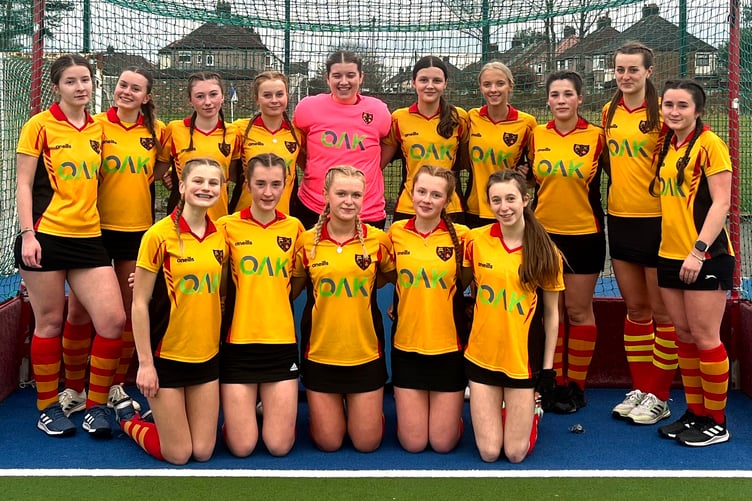 The Isle of Man under-18 girls hockey team that went up against Folkestone in the semi-finals of the EH Championships U18 Girls Tier Two Plate on Sunday.