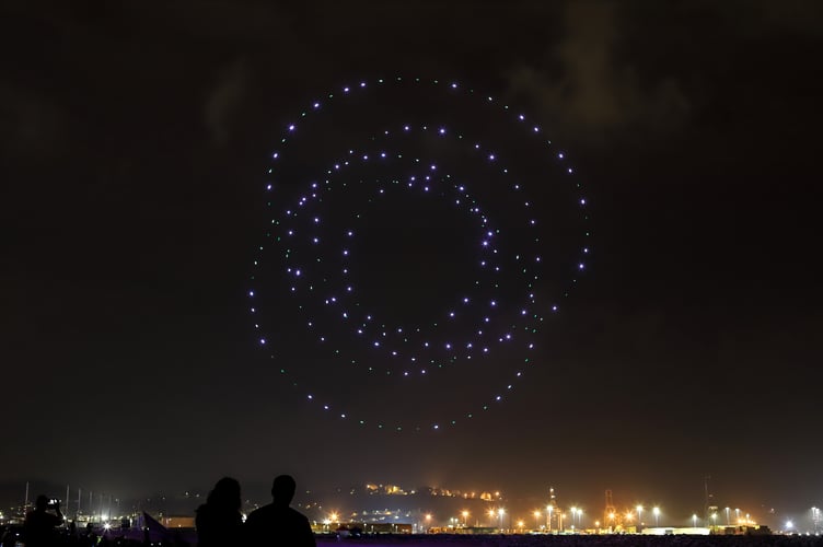 A show at a festival in Spain using 1,000 drones