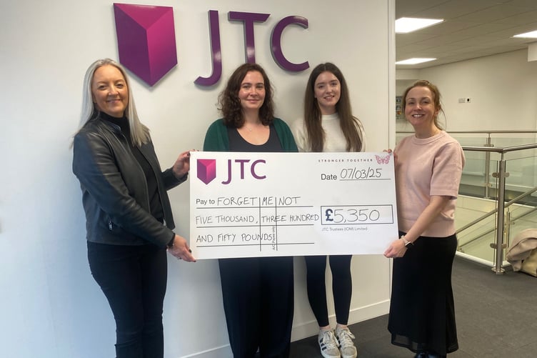 (Left to right) Natalie Radford (Forget Me Not), and JTC’s Laura Martin, Lola Brown and Debbie Woollams