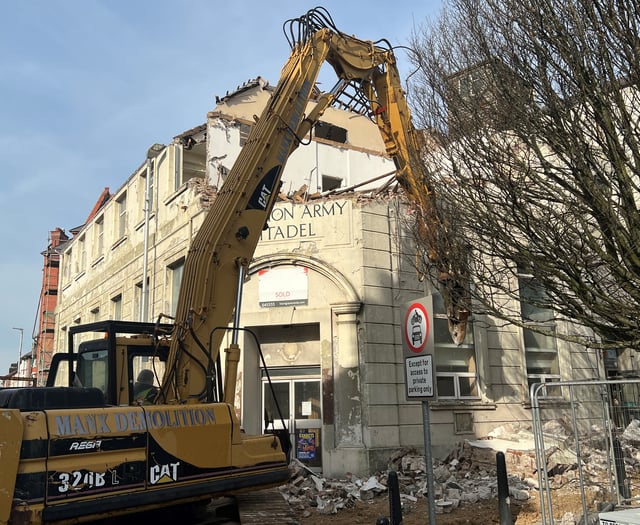 Salvation Army Citadel  is reduced to rubble