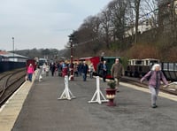 Watch as the first Steam Train of the season arrives in Douglas