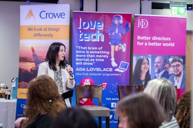 Debbie Clague, a director at Crowe Isle of Man addressing the event