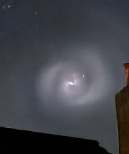 Strange swirl in the sky from SpaceX rocket