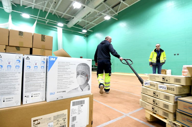 The National Sports Centre has been repurposed as a storage and logistics hub for personal protective equipment (PPE), managed by the Department of Infrastructure.