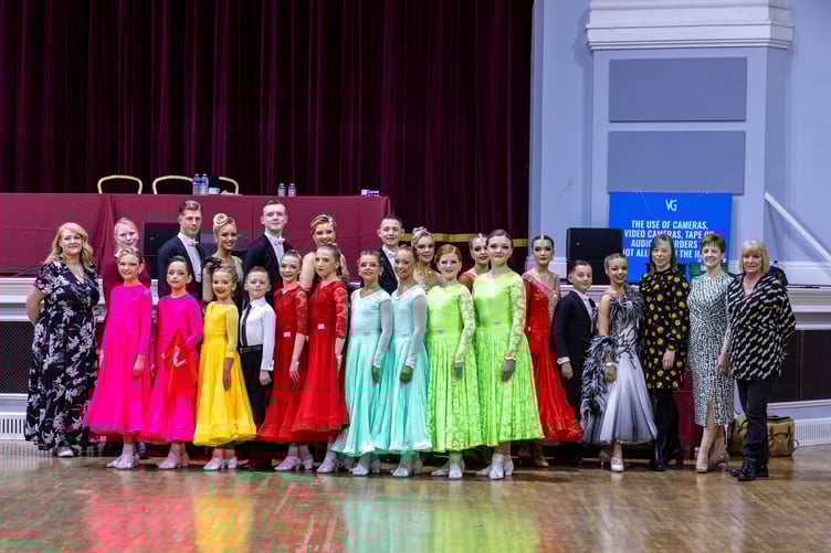 A group photo of dancers from under-16 and under-12 teams in the Isle of Man (photo - Dave Bell / dkphotography)