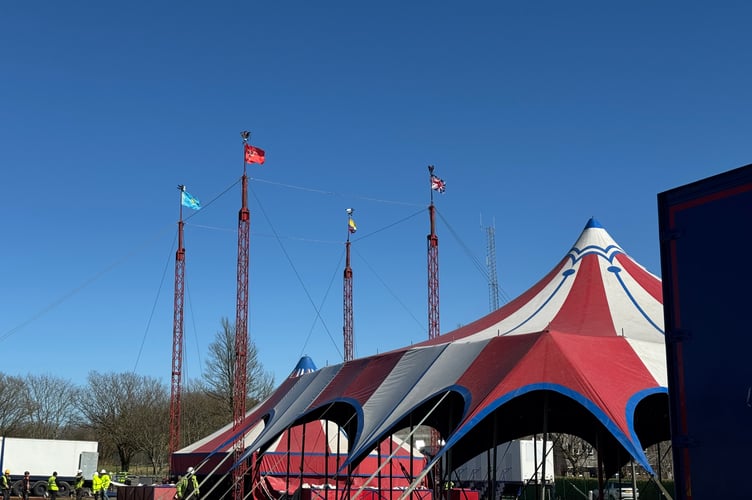 Final preparations at Noble's Park this week as Gandey's Circus is set up