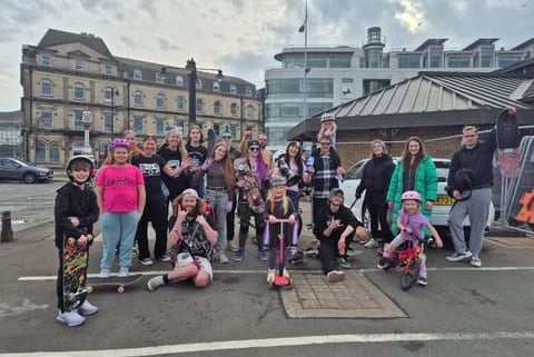 The Skaters who partook in the fundraiser