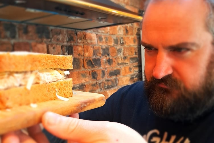 Sam giving one of the butties a once over
