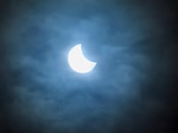 Skywatchers capture partial eclipse