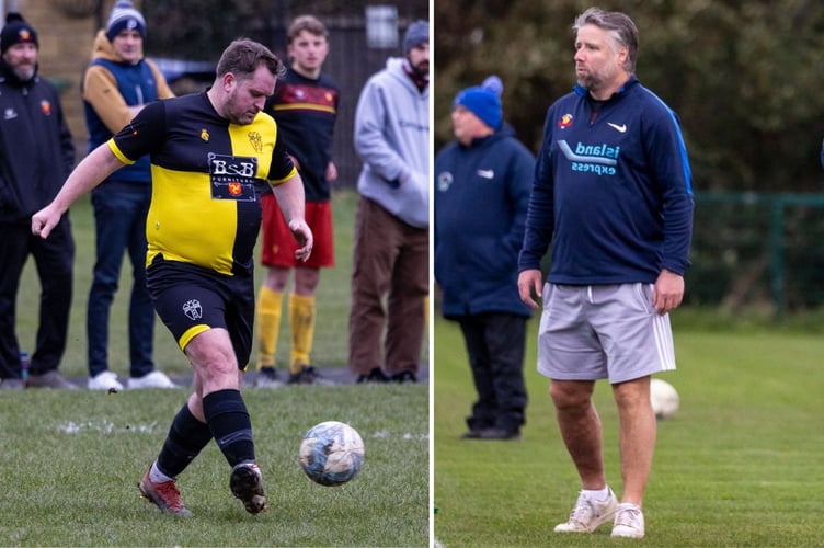 Media Isle of Man spoke to St George's player-manager Johnny Myers (left) and Marown coach Colin Gilbert