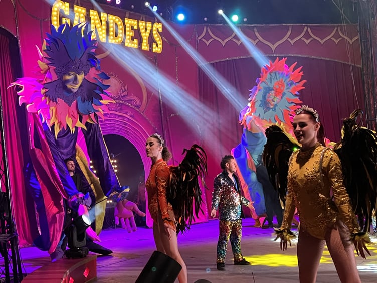 The big show gets underway with dancing angels