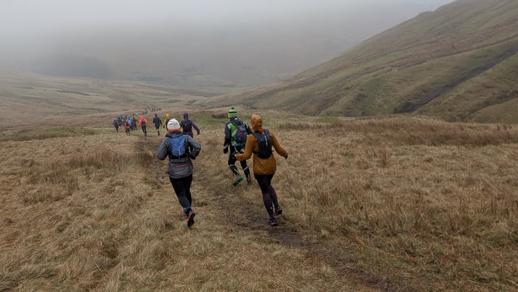 Runners tackled tricky conditions in the Manx Fell Runners-organised and Callin Wild-sponsored Victory Cafe Race last weekend (Photo: Chris Hogben)