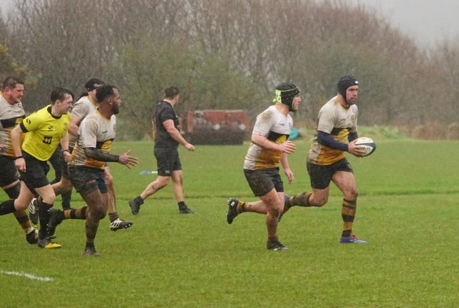 Dan Bonwick on the charge against Colne & Nelson last weekend (Photo: John Liver)