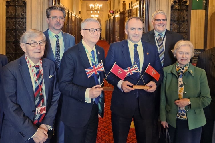 Chief Minister Alfred Cannan MHK with members of the UK-Isle of Man APPG at the Palace of Westminster