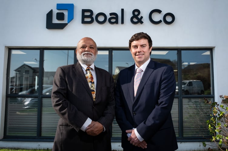 Manoj Patel, managing director of IOMA Horizons Limited, with Mark Doyle, director of personal pensions at Boal & Co