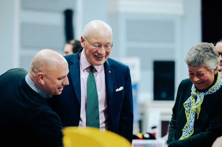 His Excellency Lieutenant General Sir John Lorimer KCB DSO MBE and Lady Lorimer MBE attend STEMFest 2025 at the Villa Marina 