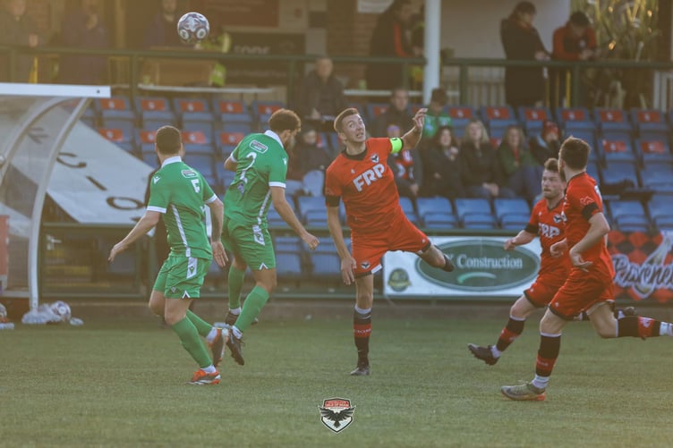 FC Isle of Man skipper Sean Doyle scored the Ravens' only goal in Saturday's 4-1 defeat at the hands of Charnock Richard (Photo: Hannah McHugh)