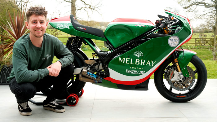 Dominic Herbertson alongside the Melbray Racing Paton he will be campaigning in the TT's two Supertwin races