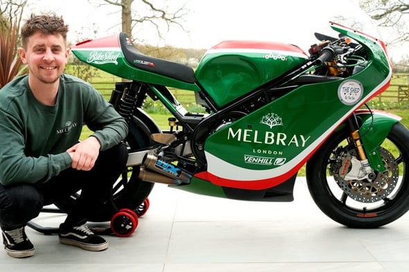 Dominic Herbertson alongside the Melbray Racing Paton he will be campaigning in the TT's two Supertwin races