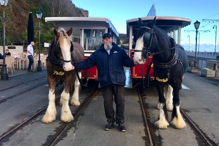 Peter Cannon on the Douglas horse tramway