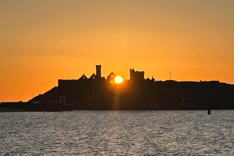 Alison Cowin sent in this shot of Peel Castle at sunset