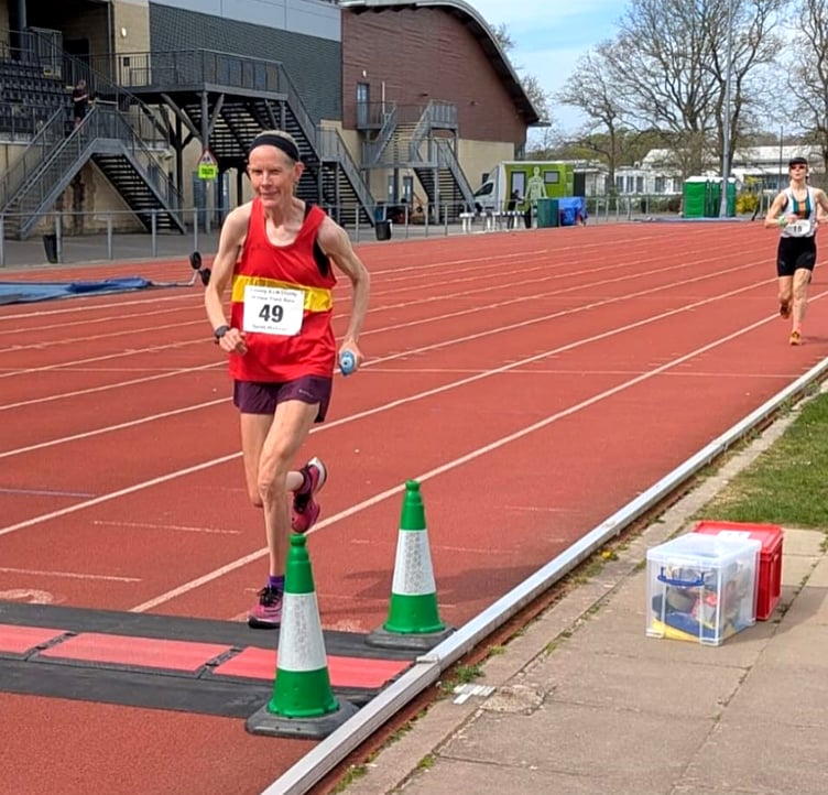 Sarah Webster in action on her way to winning a 24-hour track race held in Crawley, Sussex over the weekend