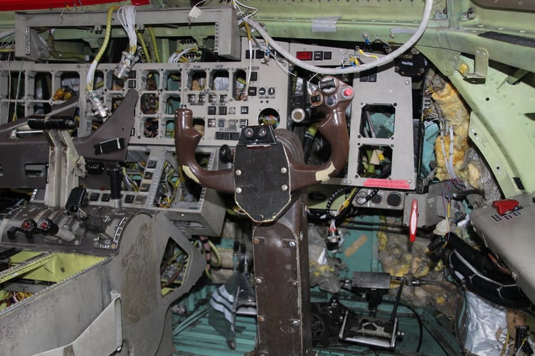 Inside the cockpit of the old ATP aircraft now on display at the Manx Aviation and Military Museum