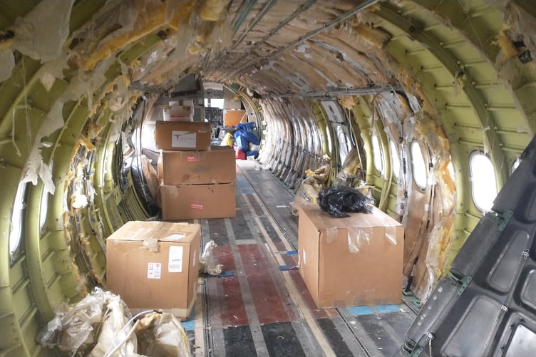 How the ATP craft looked inside after being used as a freighter in Sweden