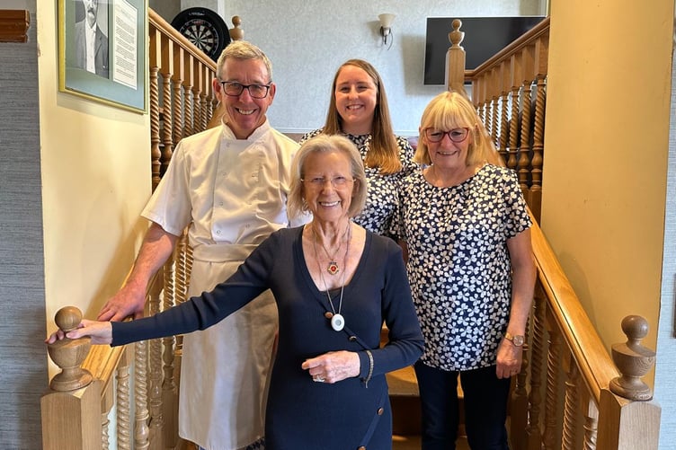 Michael with Hilda, Irene and Lucy George. Pictured in the Welbeck.