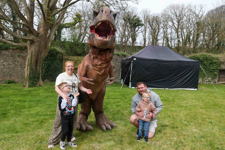 All smiles with the dinosaurs