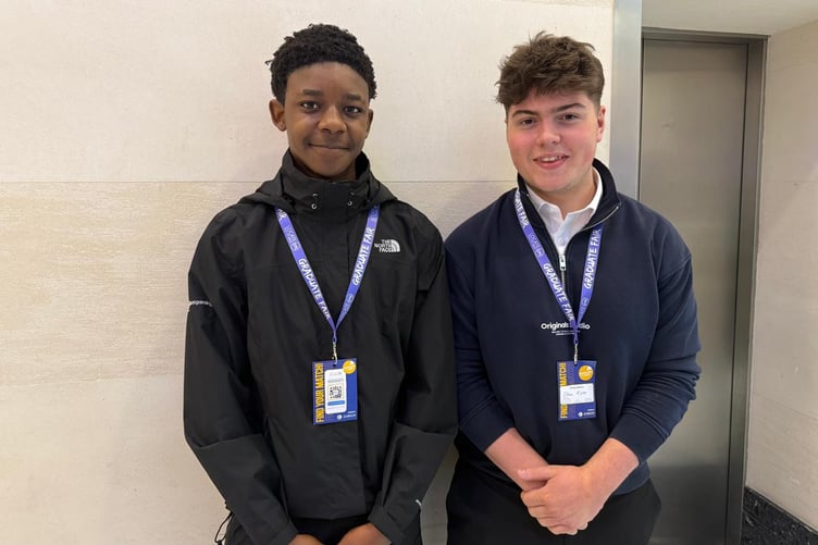 St. Ninians High School students Awande Gumede and Ethan Ripton attended the event